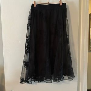 Lace overlay black skirt